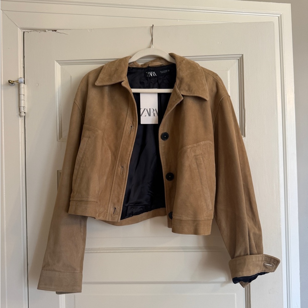Zara Camel Suede Outerwear